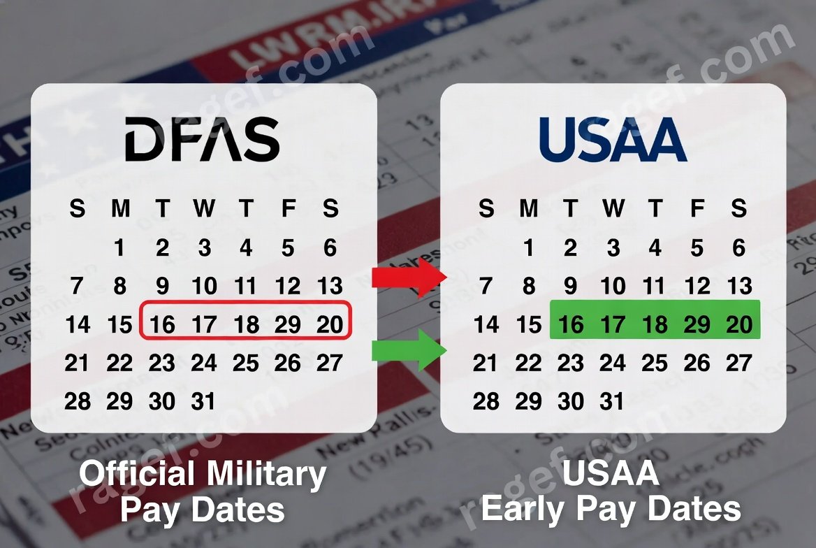 Many Soldiers get confused between the official DFAS pay date and when USAA actually deposits the money. This USAA Pay Dates 2026 guide clears that confusion completely.
DFAS pays on the 1st and 15th, but USAA consistently deposits 1–2 days earlier for direct deposit members. In this USAA Pay Dates 2026 guide, I show you the real differences so you can plan accurately.