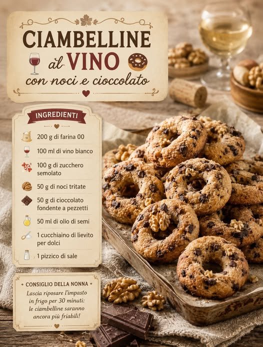 Ciambelline al Vino con Noci e Cioccolato: la Ricetta Croccante e Golosa della Tradizione